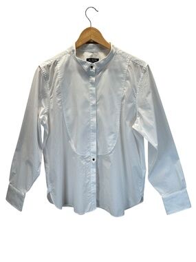 J. Crew Jules Tuxedo Shirt Cotton Poplin Classic Ft Women's 14 Formal Cocktail